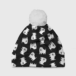 Шапка с помпоном Annoying dog pattern - Undertale, цвет: 3D-белый