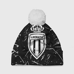 Шапка с помпоном Монако белые штрихи красок, цвет: 3D-белый