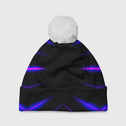 Шапка с помпоном Color black neon neon, цвет: 3D-белый