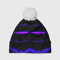 Шапка с помпоном Color multicoloured neon stripes, цвет: 3D-белый
