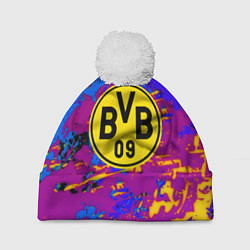 Шапка c помпоном Borussia абстрактные краски