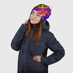 Шапка с помпоном Borussia абстрактные краски, цвет: 3D-белый — фото 2