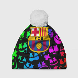 Шапка с помпоном Барселона x Маршмэллоу неоновый градиент, цвет: 3D-белый