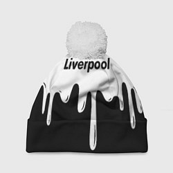 Шапка с помпоном Liverpool жидкие краски всплеск, цвет: 3D-белый
