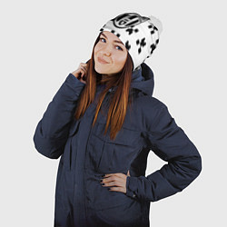 Шапка с помпоном Juventus x minecraft pattern, цвет: 3D-белый — фото 2