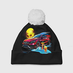 Шапка с помпоном Mercedes amg, цвет: 3D-белый