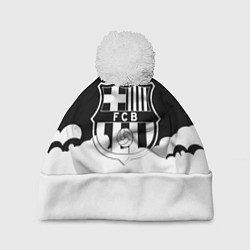 Шапка с помпоном Барселона облака краски, цвет: 3D-белый