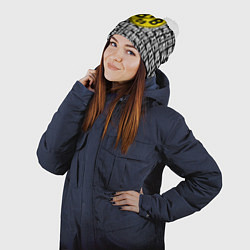 Шапка с помпоном Borussia японские символы паттерн, цвет: 3D-белый — фото 2