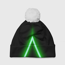 Шапка с помпоном Color neon green, цвет: 3D-белый