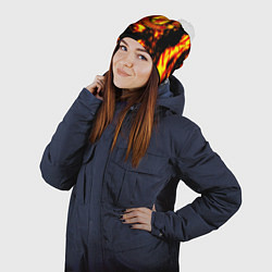 Шапка с помпоном Манчестер Юнайтед огненные краски, цвет: 3D-белый — фото 2