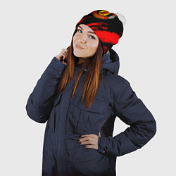 Шапка с помпоном Манчестер Юнайтед x Ювентус краски, цвет: 3D-белый — фото 2