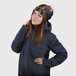 Шапка с помпоном Праздничные коты, цвет: 3D-белый — фото 2