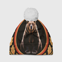 Шапка c помпоном Медведь в орнаменте
