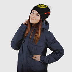 Шапка с помпоном Боруссиа огненные краски текстура, цвет: 3D-белый — фото 2