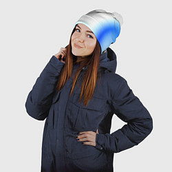 Шапка с помпоном Color yellow blue white, цвет: 3D-белый — фото 2