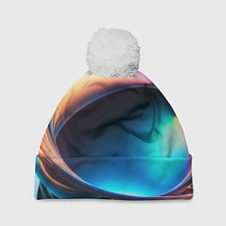 Шапка с помпоном Галактический шар, цвет: 3D-белый