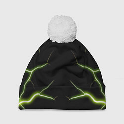 Шапка с помпоном Color green black, цвет: 3D-белый