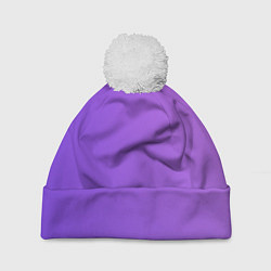 Шапка с помпоном The color is purple, цвет: 3D-белый
