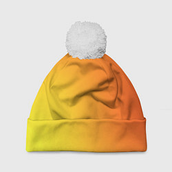 Шапка с помпоном Color orange red, цвет: 3D-белый