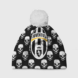 Шапка с помпоном Ювентус черепа, цвет: 3D-белый