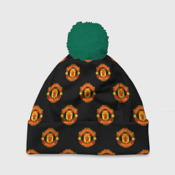 Шапка с помпоном Manchester United Pattern, цвет: 3D-зеленый