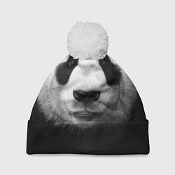 Шапка с помпоном Взгляд панды, цвет: 3D-белый