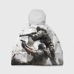 Шапка с помпоном Rainbow Six Siege, цвет: 3D-белый