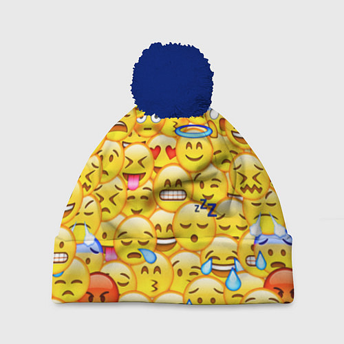 Шапка c помпоном Emoji / 3D-Тёмно-синий – фото 1