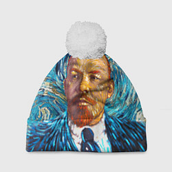 Шапка с помпоном Ленин Ван Гога, цвет: 3D-белый