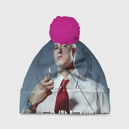 Шапка c помпоном Eminem Fire / 3D-Малиновый – фото 1