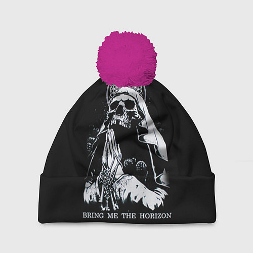 Шапка c помпоном BMTH: Skull Pray / 3D-Малиновый – фото 1