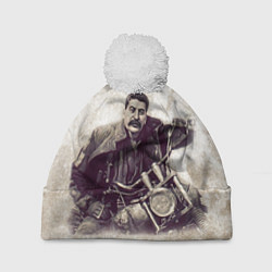 Шапка с помпоном Сталин байкер, цвет: 3D-белый