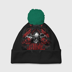 Шапка c помпоном Avenged Sevenfold: Fly Skull