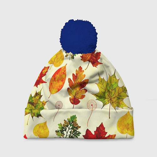 Шапка c помпоном Осень / 3D-Тёмно-синий – фото 1
