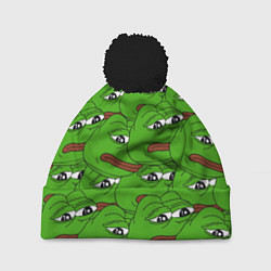 Шапка c помпоном Sad frogs