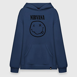 Толстовка-худи оверсайз Nirvana, цвет: тёмно-синий