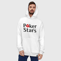 Толстовка-худи оверсайз Poker Stars, цвет: белый — фото 2