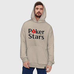 Толстовка-худи оверсайз Poker Stars, цвет: миндальный — фото 2