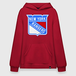 Толстовка-худи оверсайз New York Rangers, цвет: красный