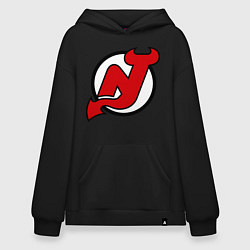 Толстовка-худи оверсайз New Jersey Devils, цвет: черный