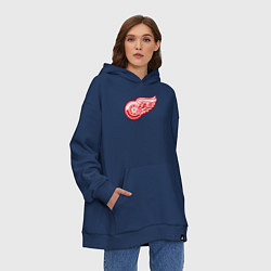 Толстовка-худи оверсайз Detroit Red Wings, цвет: тёмно-синий — фото 2