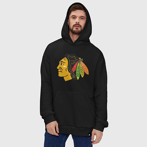 Худи оверсайз Chicago Blackhawks / Черный – фото 4