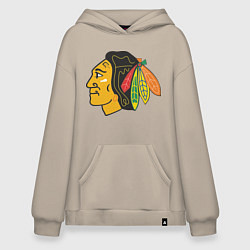 Толстовка-худи оверсайз Chicago Blackhawks, цвет: миндальный