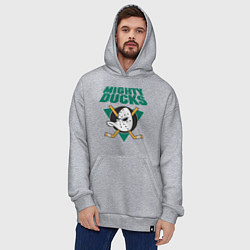 Толстовка-худи оверсайз Anaheim Mighty Ducks, цвет: меланж — фото 2