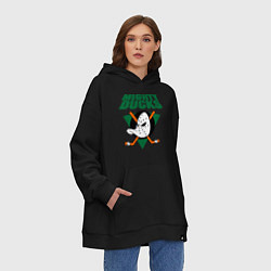 Толстовка-худи оверсайз Anaheim Mighty Ducks, цвет: черный — фото 2