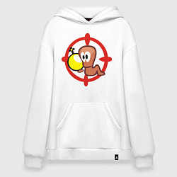 Худи оверсайз Worms червяк под прицелом