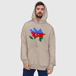 Толстовка-худи оверсайз Azerbaijan map, цвет: миндальный — фото 2