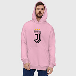 Толстовка-худи оверсайз Juventus FC: 3 stars цвета светло-розовый — фото 2
