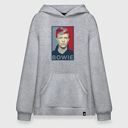 Толстовка-худи оверсайз Bowie Poster, цвет: меланж