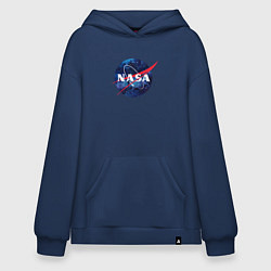 Толстовка-худи оверсайз NASA: Cosmic Logo, цвет: тёмно-синий